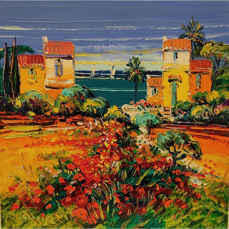 Peinture Les jardins du Paradis par Corbière Liisa | Tableau Figuratif Paysages Carton Huile