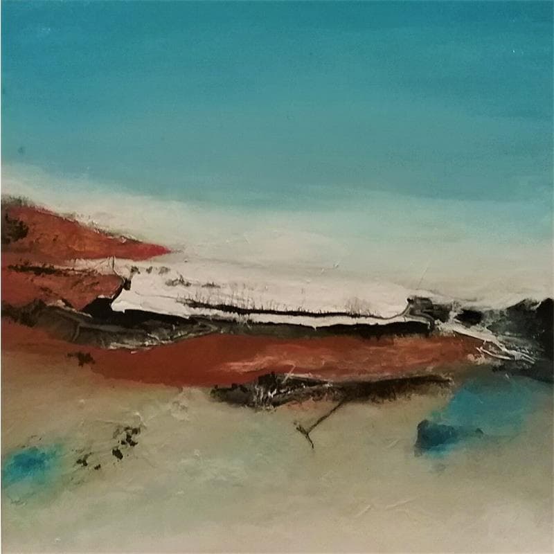Painting Quand les vagues dorment 2 by Han | Painting Abstract Landscapes Minimalist
