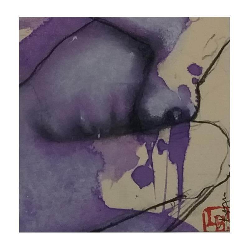 Painting Sculpture sur tâche Femme accroupie by Bergues Laurent | Painting Figurative Nude Acrylic