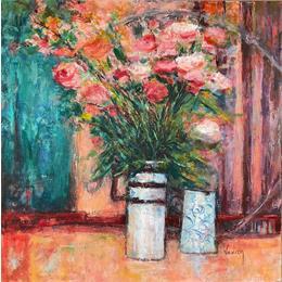 Painting Renoncules du marché by Vaudron | Painting Figurative Gouache Still-life