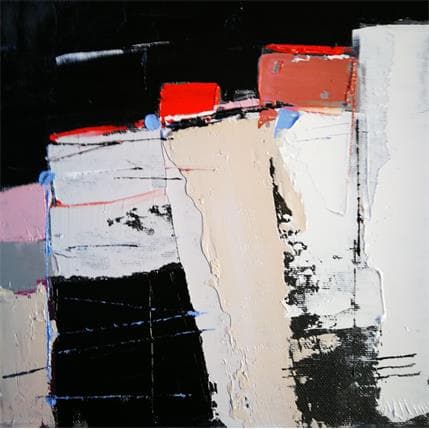 Peinture Gordes 1 par L'huillier Françis | Tableau Abstrait Carton, Huile Paysages