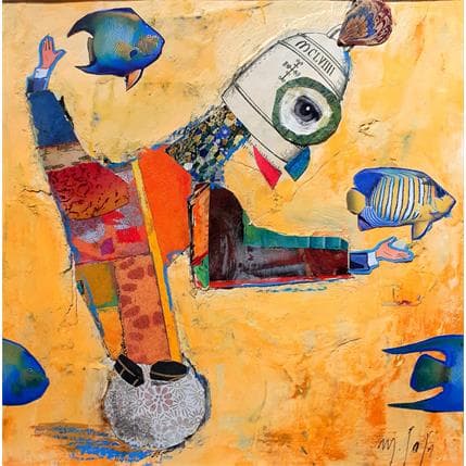 Peinture Poisson volant par De Sousa Miguel | Tableau Art Singulier Scènes de vie