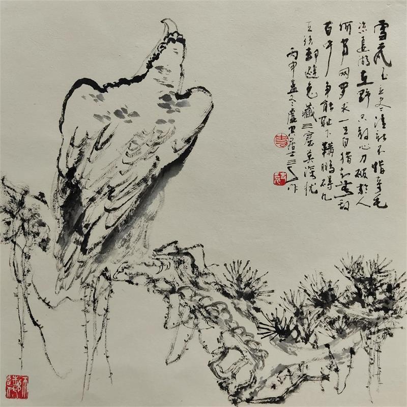 Painting A skatch of Eagle  by Sanqian | Painting Figurative Animals