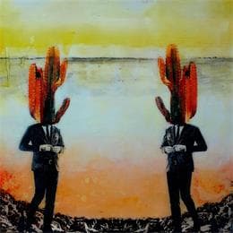 Gemälde Trabajadores que pinchan von Bofill Laura | Gemälde Figurativ Acryl Alltagsszenen