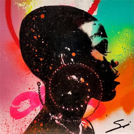 Peinture Afrika par Mestres Sergi | Tableau Pop-art Carton, Graffiti Portraits