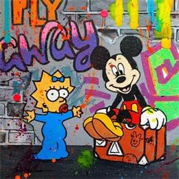 Peinture Mickey et Maggie par Miller Jen  | Tableau Street Art icones Pop