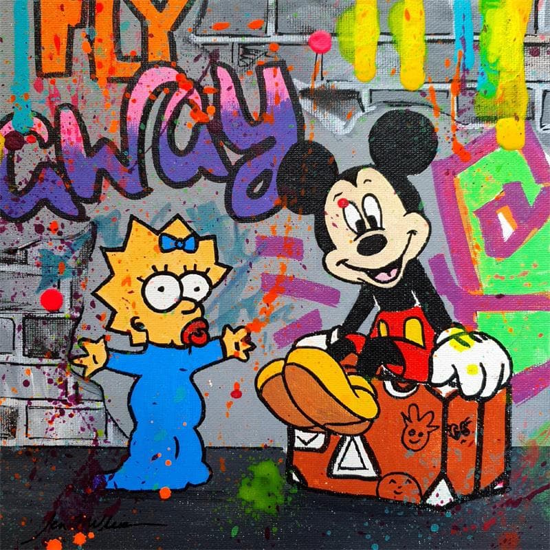 Painting Mickey et Maggie by Miller Jen | Painting Street art Pop icons