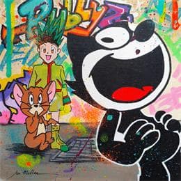 Peinture Felix and friends par Miller Jen  | Tableau Street Art icones Pop