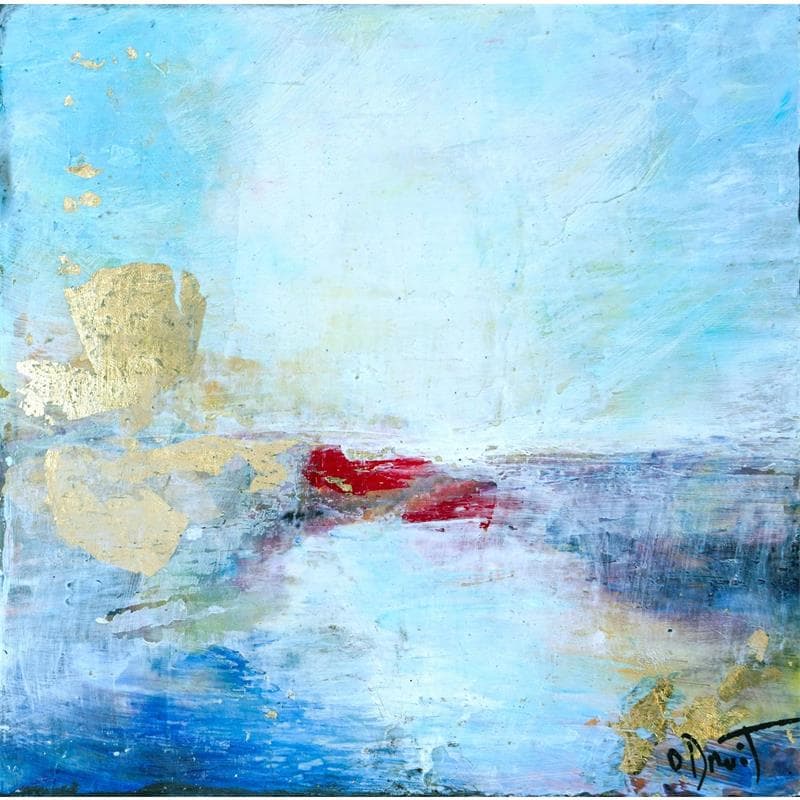 Gemälde Fin du jour von Droit Ode | Gemälde Abstrakt Minimalistisch Holz