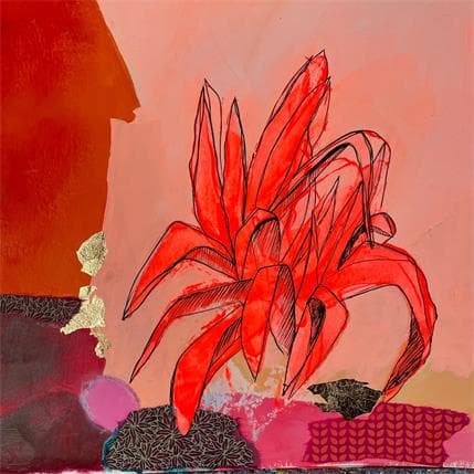 Peinture Rêve dans un désert par Lau Blou | Tableau Abstrait Acrylique minimaliste