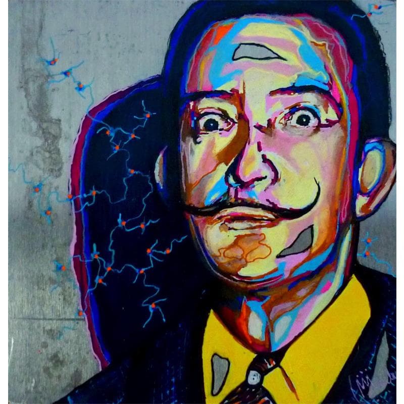 Peinture Dali sur le vif  par Medeya Lemdiya | Tableau Figuratif Portraits Métal