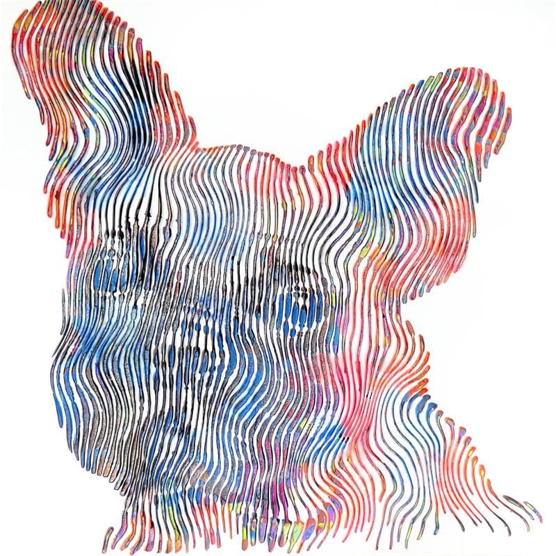 Pintura Monsieur Albert mon bouledogue por Schroeder Virginie | Pintura Pop art Animales Acrílico