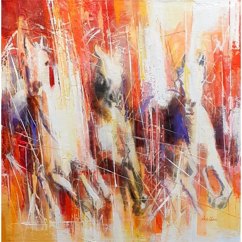 Pintura Cavalos en disparada por Silveira Saulo | Pintura Acrílico