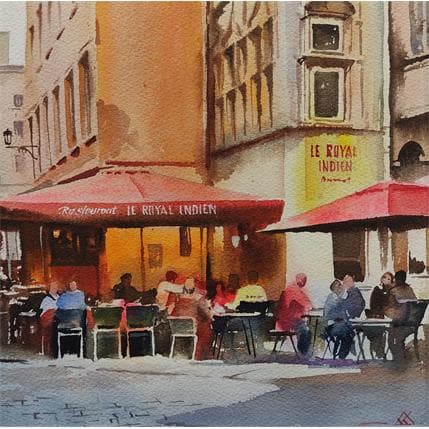 Peinture Lyon J20-15 par Khodakivskyi Vasily | Tableau Figuratif Aquarelle Urbain