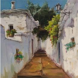 Pintura Calleja del cristo por Cabello Ruiz Jose | Pintura Figurativo Aceite Paisajes