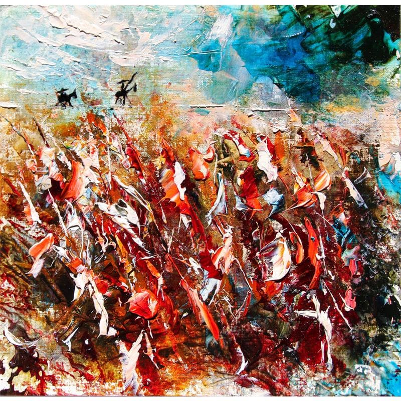 Painting Don Quixote on the Line by Reymond Pierre | Painting Figurative Landscapes Life style Oil