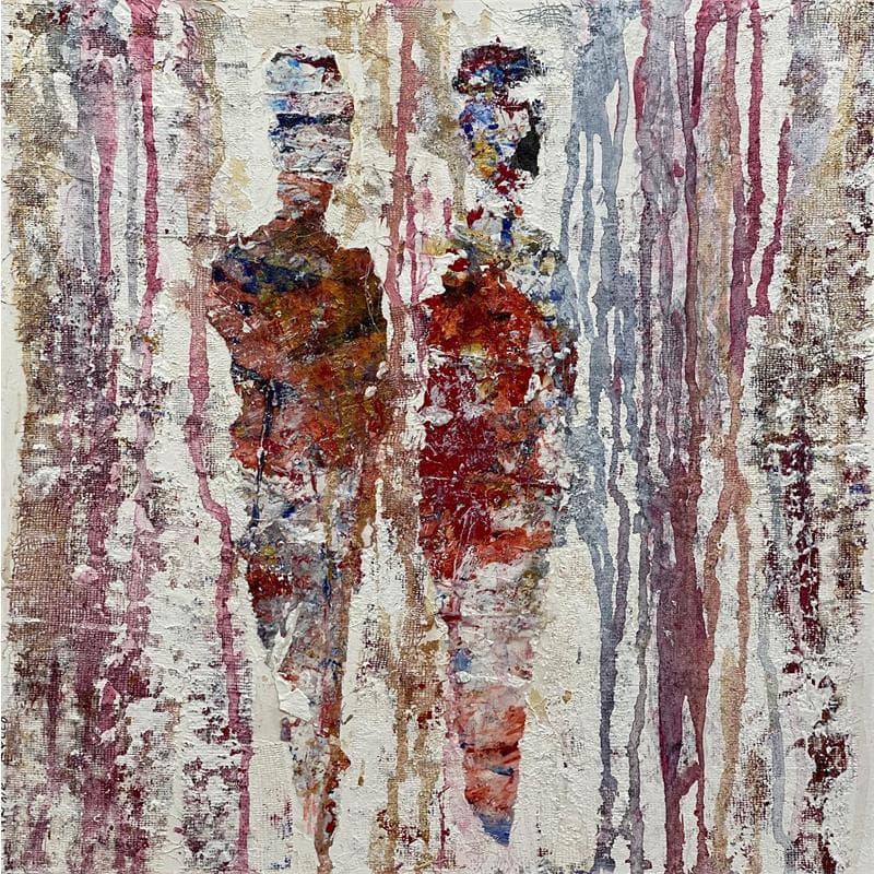 Gemälde FRAMBOISE von Rocco Sophie | Gemälde Art brut Alltagsszenen Öl Acryl