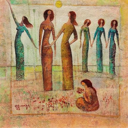 Painting AO12 Couleurs printanières by Burgi Roger | Painting Figurative Acrylic Landscapes, Life style