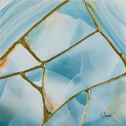 Gemälde Calcédoine kintsugi von Baroni Victor | Gemälde Abstrakt Acryl Minimalistisch