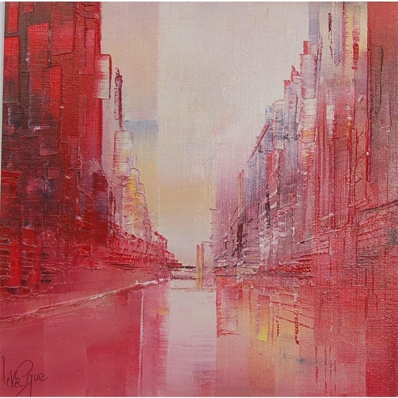 Peinture A l'aurore par Levesque Emmanuelle | Tableau Abstrait Urbain Huile