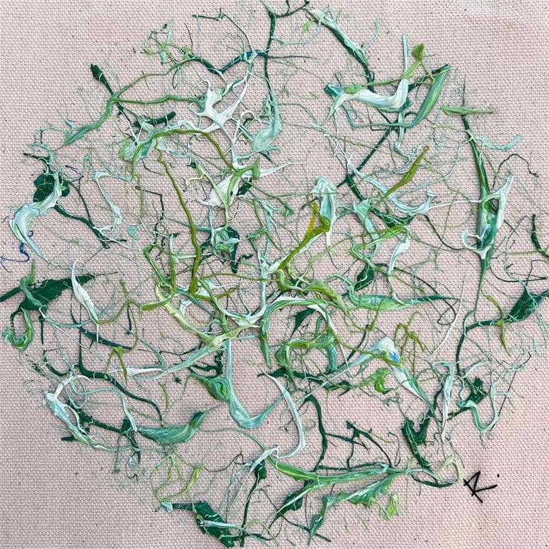 Painting Couleur menthe-à-l'eau by Cantin Rose | Painting Abstract Subject matter Minimalist Acrylic