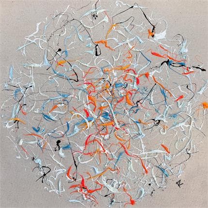 Peinture Les coloriés par Cantin Rose | Tableau Matiérisme Acrylique Minimaliste