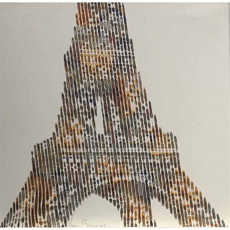 Peinture La Tour Eiffel par Schroeder Virginie | Tableau Figuratif Icones Pop Acrylique