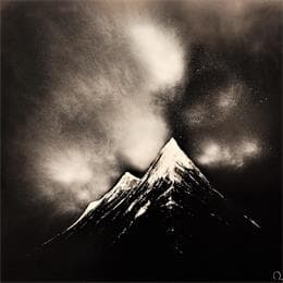 Peinture Galaxy par Rey Julien | Tableau Figuratif Acrylique noir & blanc, Paysages