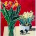 Peinture Les tulipes et les jacinthes par Auriol Philippe | Tableau Réalisme Natures mortes Plexiglas Acrylique Posca