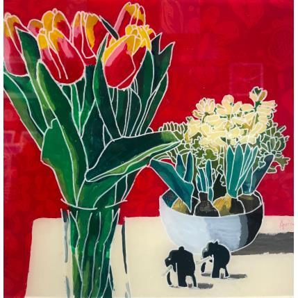 Peinture Les tulipes et les jacinthes par Auriol Philippe | Tableau Réalisme Acrylique, Plexiglas, Posca Natures mortes