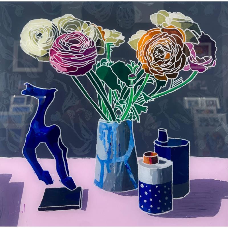 Peinture Le cheval bleu par Auriol Philippe | Tableau Réalisme Natures mortes Plexiglas Acrylique Posca