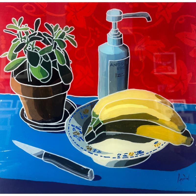 Peinture Le gel et les bananes par Auriol Philippe | Tableau Réalisme Natures mortes Plexiglas Acrylique Posca