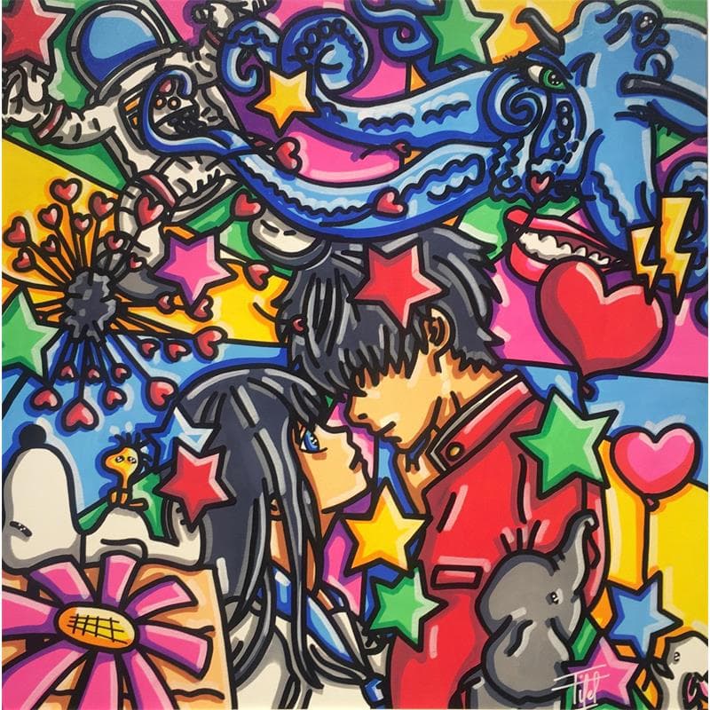 Painting C'est toi ! by Fifel | Painting Street art Pop icons