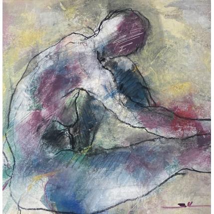 Painting J'écoute ce silence by Kerbastard Béatrice | Painting Figurative Acrylic Nude