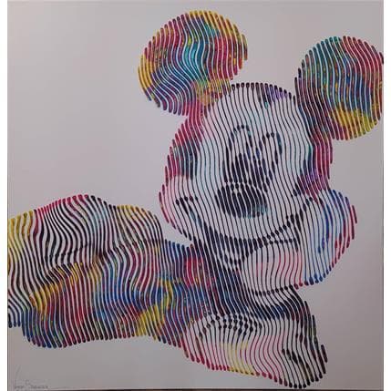 Peinture Mon ami Mickey par Schroeder Virginie | Tableau Art Singulier Acrylique Icones Pop, Portraits