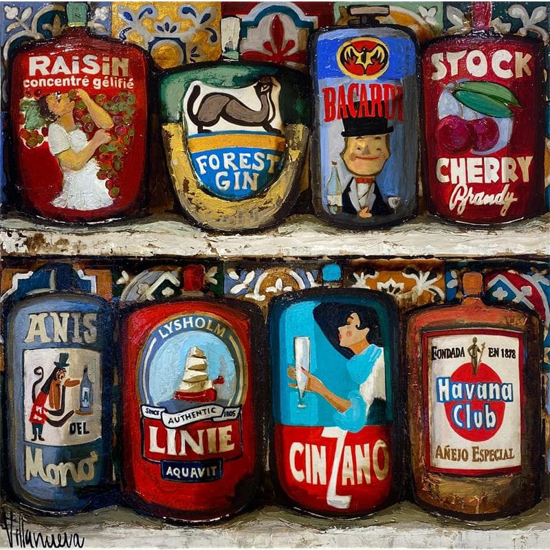 Peinture Bodega par Villanueva Puigdelliura Natalia | Tableau Figuratif Natures mortes Huile