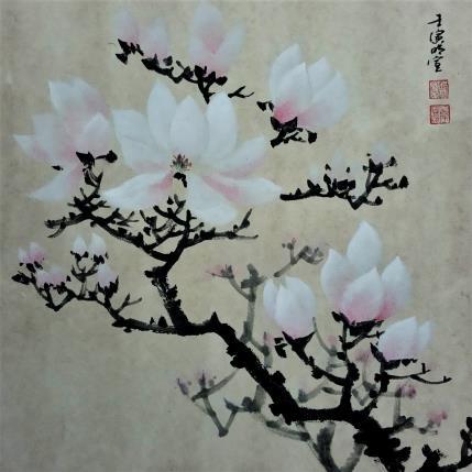 Painting Yulan by Du Mingxuan | Painting Figurative Ink, Watercolor Nature