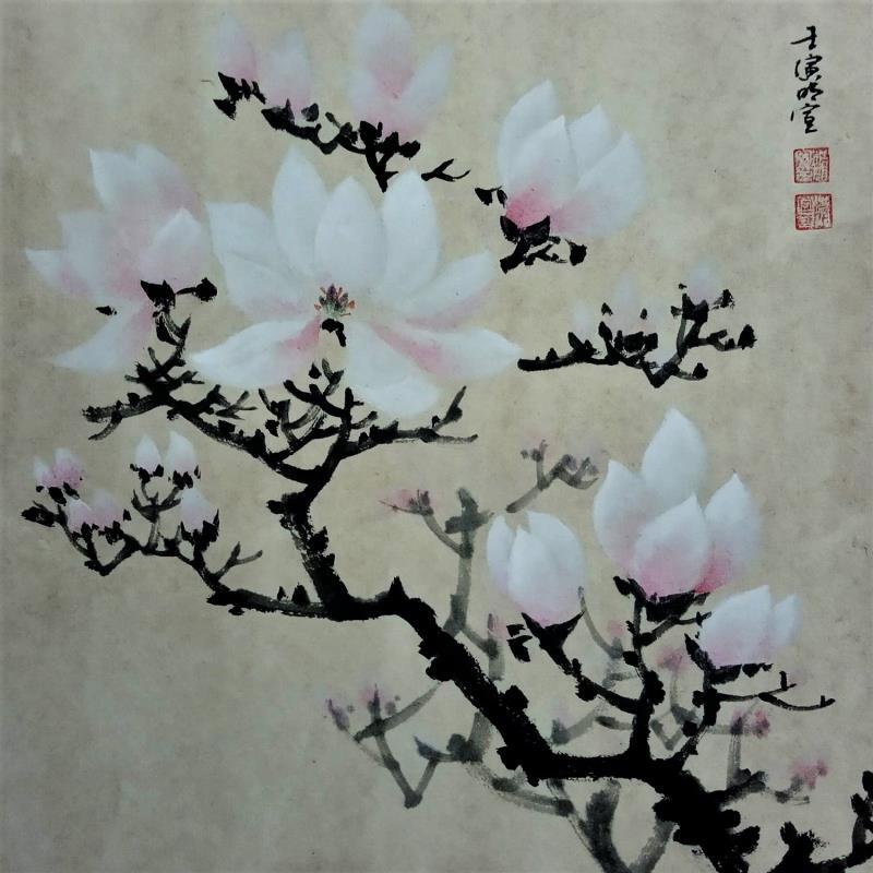 Painting Yulan by Du Mingxuan | Painting Figurative Nature Watercolor Ink