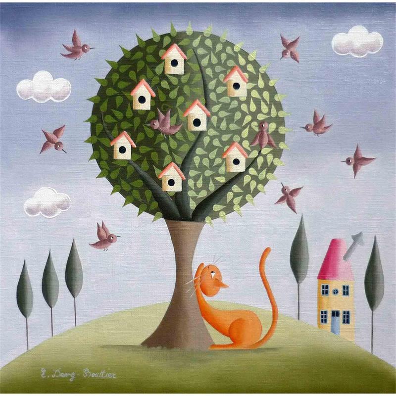 Painting Tellement tentant ! by Davy Bouttier Elisabeth | Painting Naive art Life style Oil
