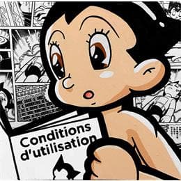 Gemälde Astroboy von Kalo | Gemälde Pop-Art Collage, Graffiti, Posca Pop-Ikonen