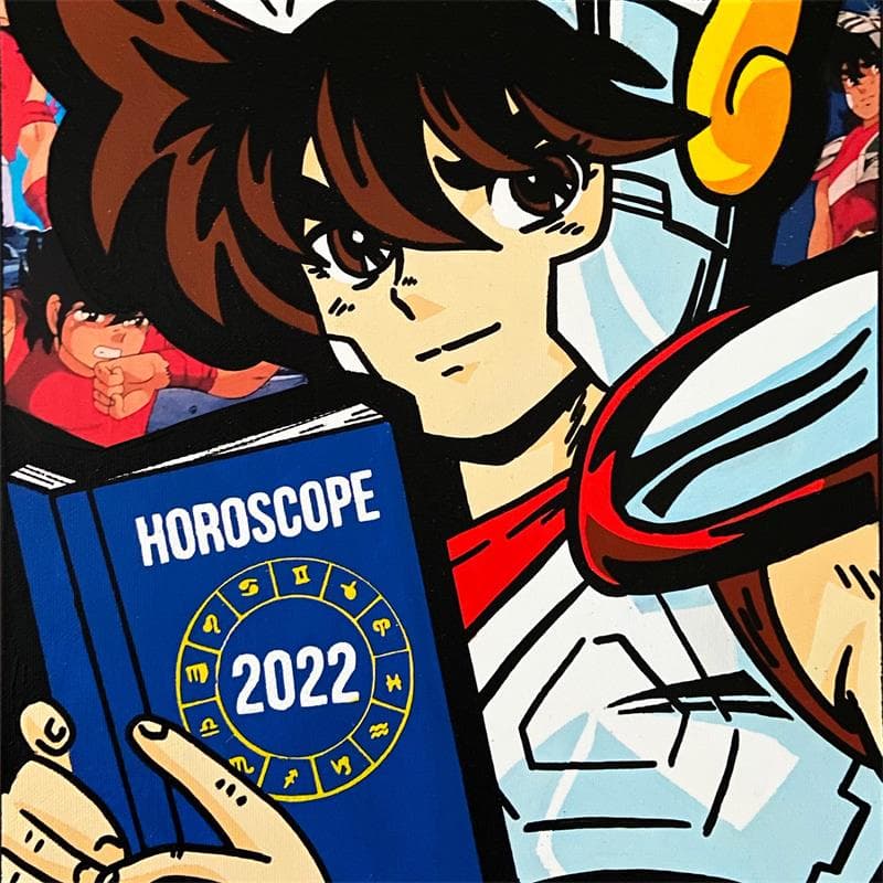 Painting Pegase by Kalo | Painting Pop-art Pop icons Graffiti Gluing Posca