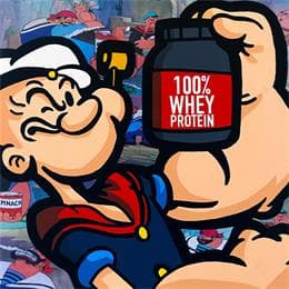 Painting Popey by Kalo | Painting Pop-art Gluing, Graffiti, Posca Pop icons