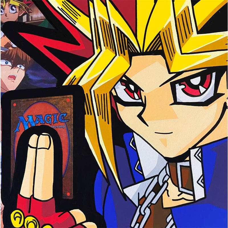 Painting Yugioh by Kalo | Painting Pop-art Pop icons Graffiti Gluing Posca
