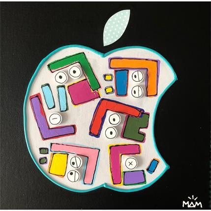 Gemälde Blue apple von Mam | Gemälde Acryl