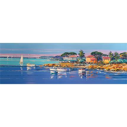 Painting Paillote bleu Ajaccio  by Corbière Liisa | Painting