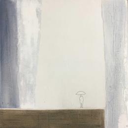 Peinture Nuevole 20 par Roma Gaia | Tableau Figuratif Sable Minimaliste