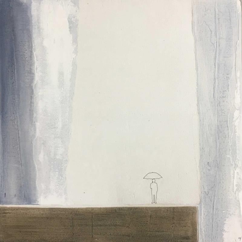 Peinture Nuevole 20 par Roma Gaia | Tableau Figuratif Minimaliste Sable