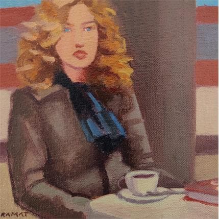 Gemälde Coffee von Ramat Manuel | Gemälde Figurativ Acryl, Öl Porträt