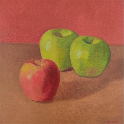 Painting Manzanas by Ramat Manuel | Painting Figurative Acrylic, Oil Still-life