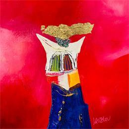 Painting Le marchand  by Lau Blou | Painting Abstract Acrylic, Oil